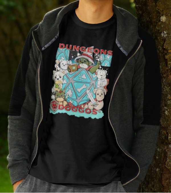 Dungeons Doggos Adventures With Magic Dice And Wizards T-Shirt