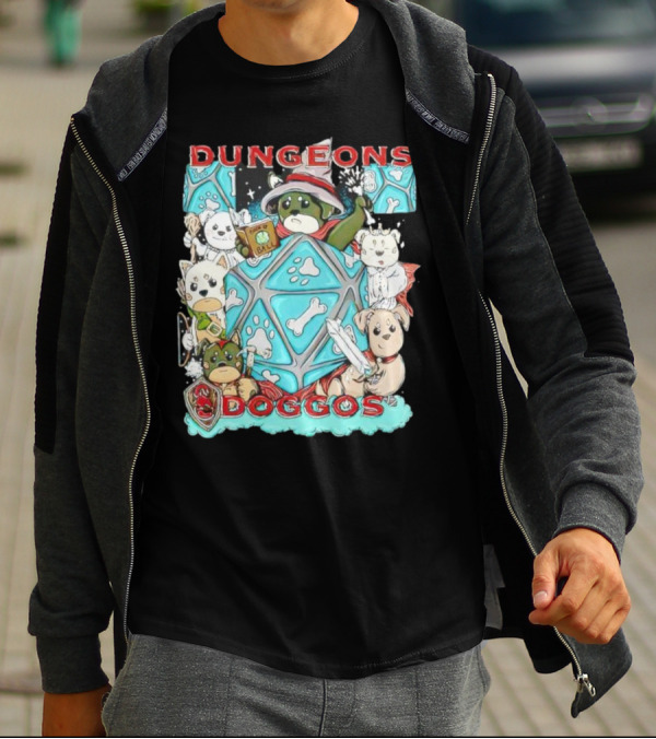 Dungeons Doggos Adventures With Magic Dice And Wizards T-Shirt