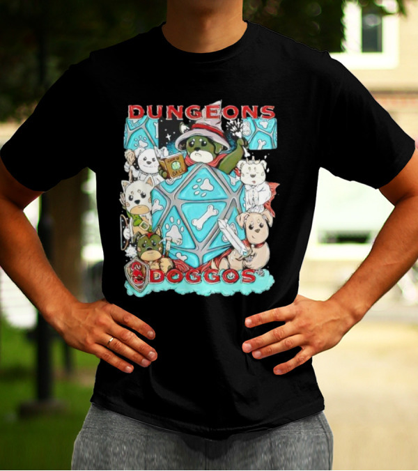Dungeons Doggos Adventures With Magic Dice And Wizards T-Shirt