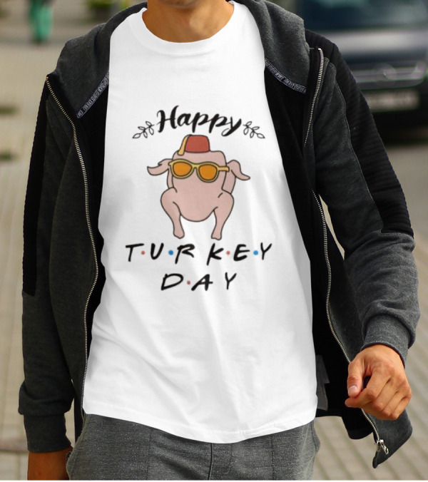 Happy Turkey Day Friends Sunglasses Dance T-Shirt