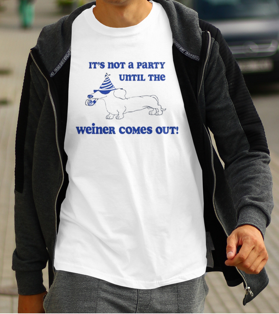It's Not A Party Until The Weiner Comes Out Party Hat Drawing T-Shirt
