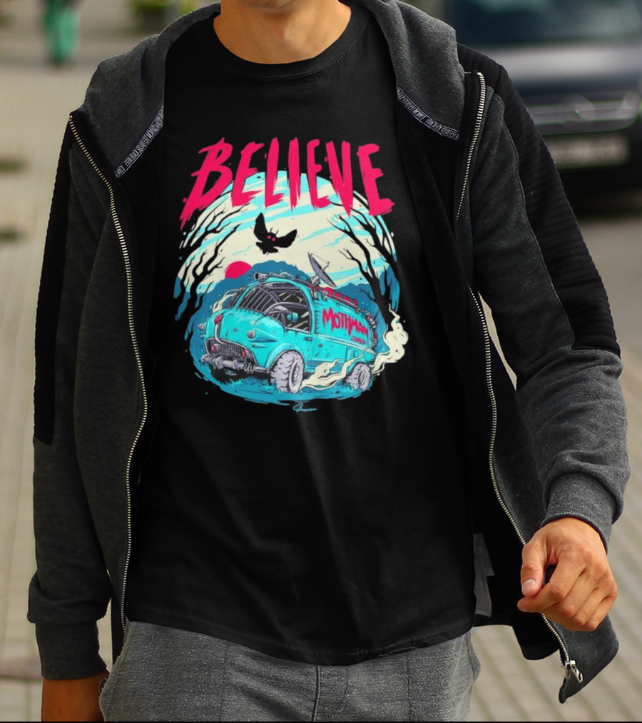 Believe Mothman Shadow Van Adventure T-Shirt