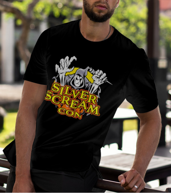 Silver Scream Con Grim Reaper With Needle And Hands T-Shirt