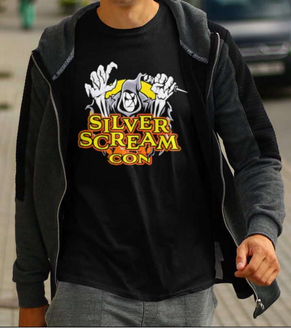 Silver Scream Con Grim Reaper With Needle And Hands T-Shirt