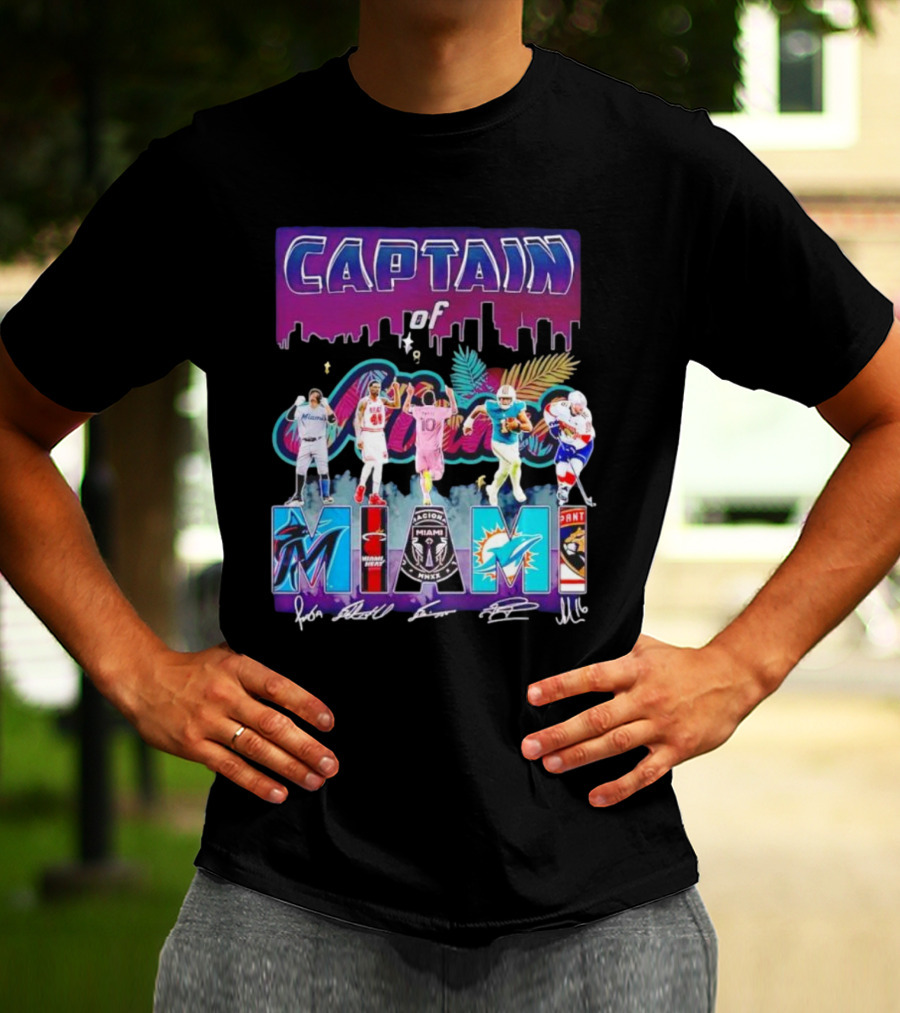 Captain Of Miami Marlins Heat Inter Dolphins Panthers T-Shirt