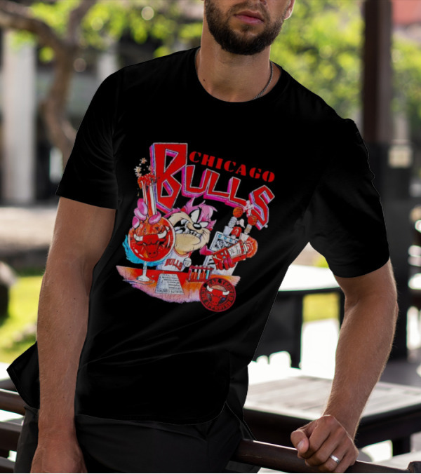 Chicago Bulls Taz NBA Mixology Martian Laboratory Mayhem T-Shirt