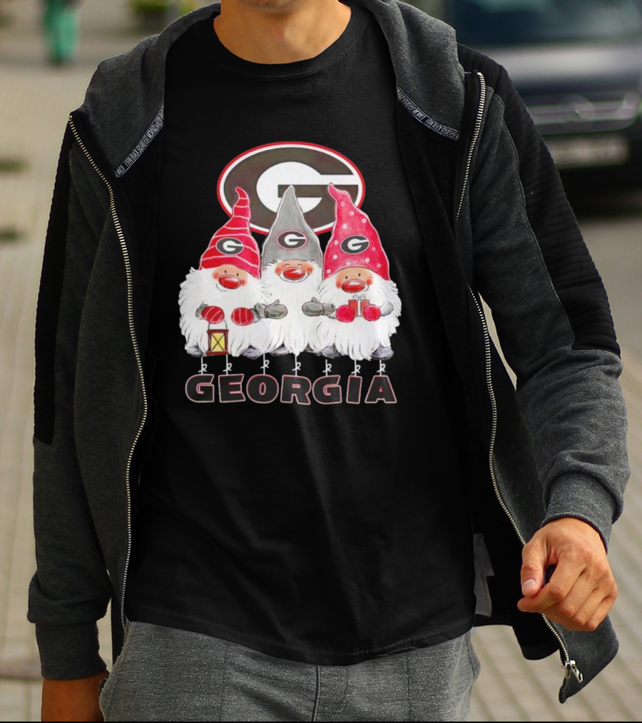 Georgia Bulldogs Christmas Gnome Trio T-Shirt
