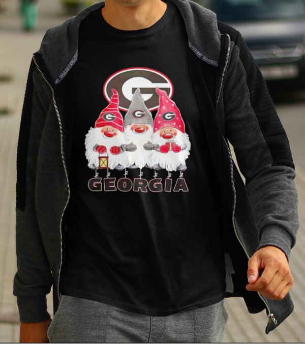 Georgia Bulldogs Christmas Gnome Trio T-Shirt