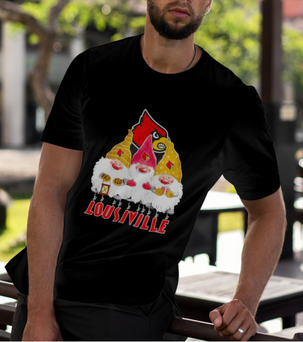 Louisville Cardinals Christmas Gnomies T-Shirt