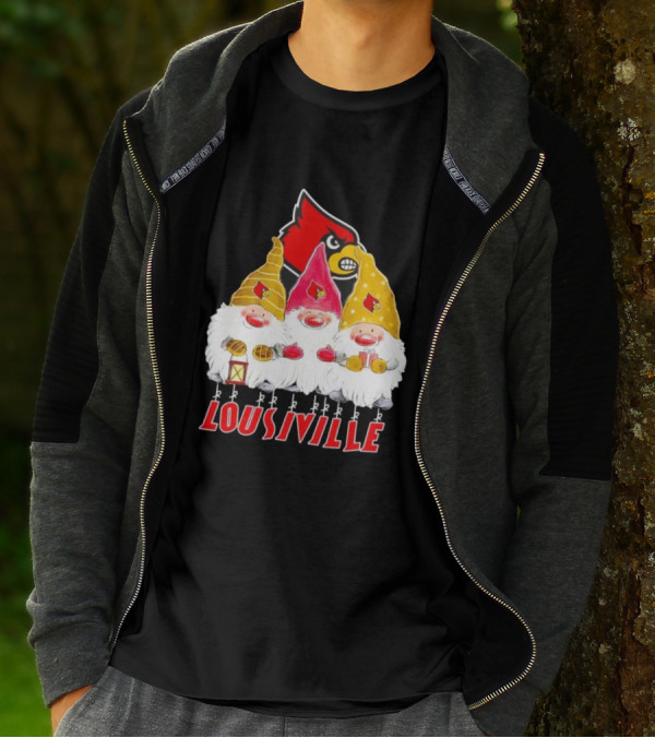 Louisville Cardinals Christmas Gnomies T-Shirt