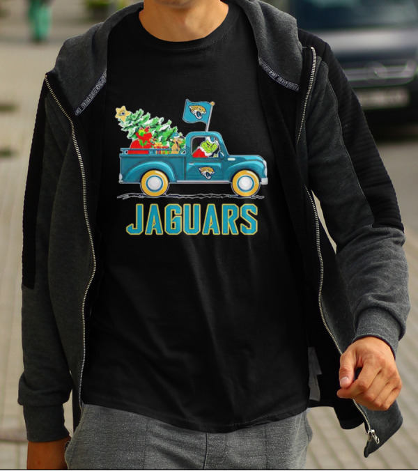 Grinch Christmas Truck Jacksonville Jaguars Holiday T-Shirt