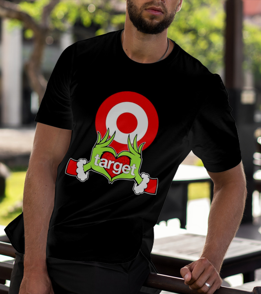 Grinch Hands Holding Heart In Front Of Target Christmas T-Shirt