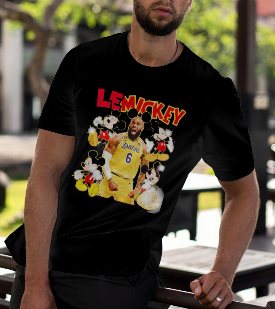 LeMickey LeBron James Lakers With Mickey Characters T-Shirt