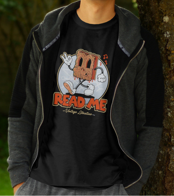 Read Me Vintage Literature Cartoon Music Peace T-Shirt