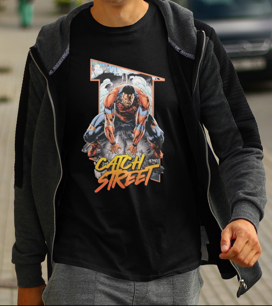 Catch Street Rippaverse Comics Dynamic Hero Action Pose T-Shirt