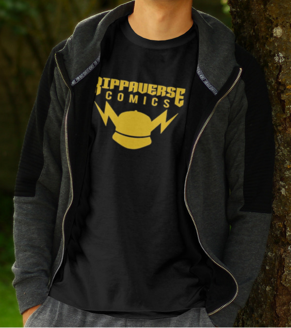 Rippaverse Comics Logo With Yellow Lightning And Cap T-Shirt