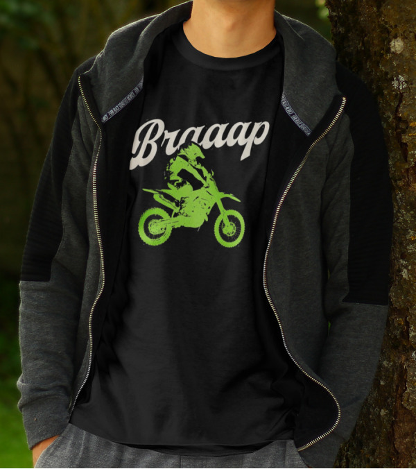 Braaap Moto Dirt Bike Racer In Action T-Shirt