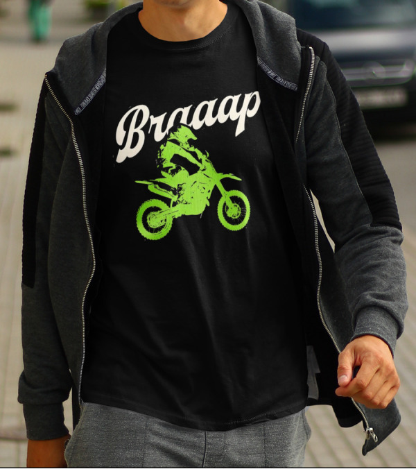 Braaap Moto Dirt Bike Racer In Action T-Shirt