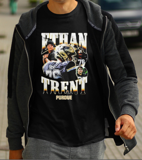 Ethan Trent Purdue Picture Collage 76 Football T-Shirt