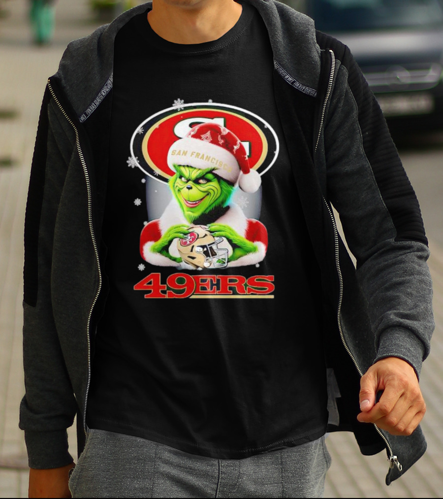 Grinch San Francisco 49ers Christmas Football T-Shirt