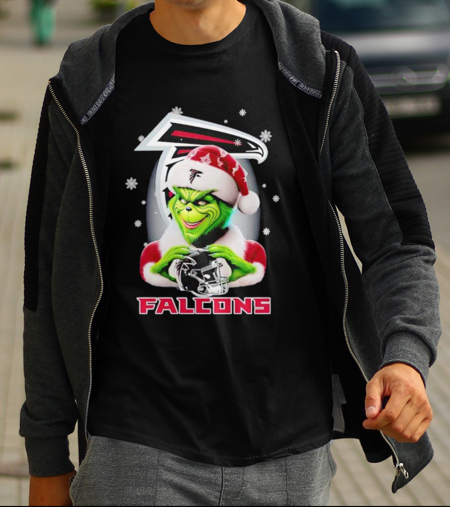 Grinch Christmas Atlanta Falcons Football Fan Holiday T-Shirt