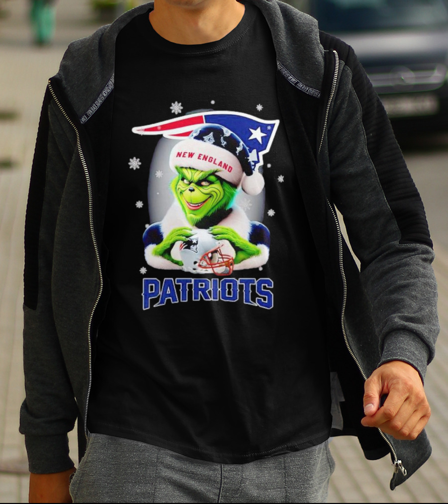 Grinch New England Patriots Christmas Fan T-Shirt