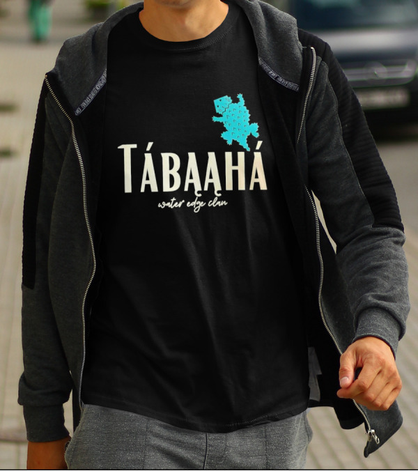 Tábąąhá Water Edge Clan Turquoise Turtle T-Shirt