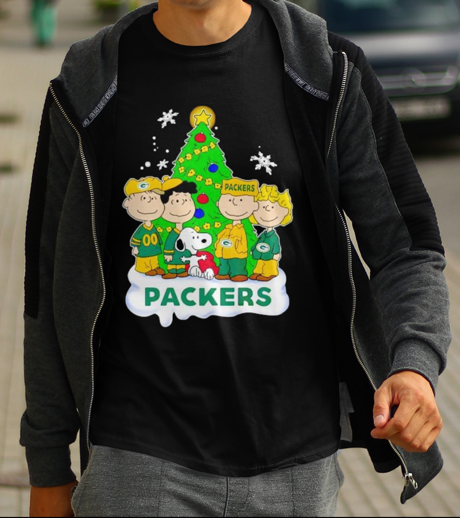 Packers Peanuts Characters Christmas Tree T-Shirt