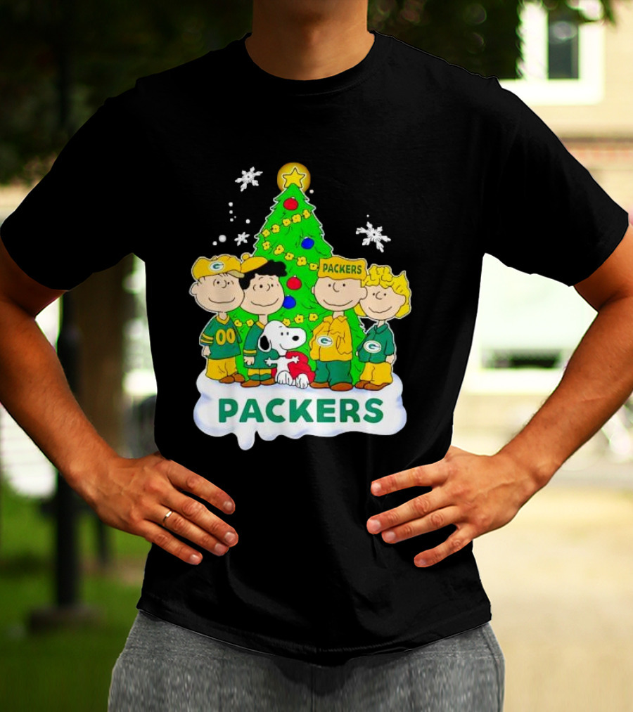 Packers Peanuts Characters Christmas Tree T-Shirt