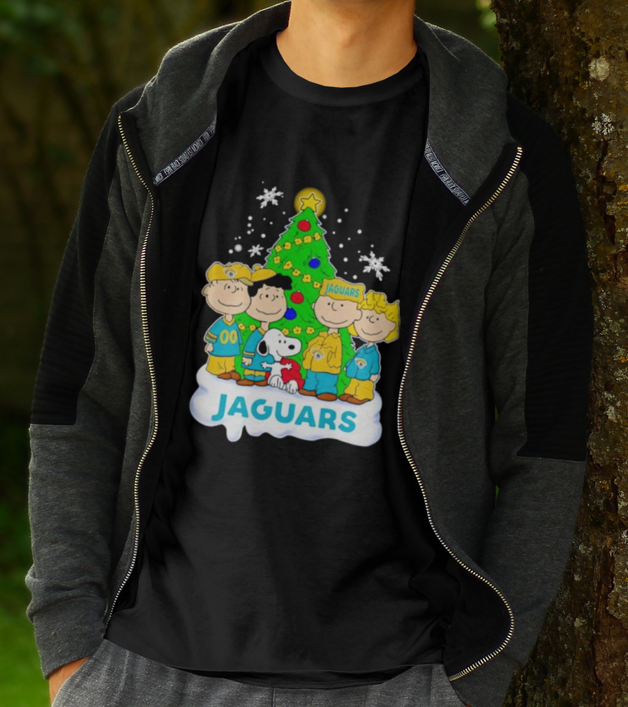 Peanuts Characters Jacksonville Jaguars Christmas Tree Jaguars T-Shirt