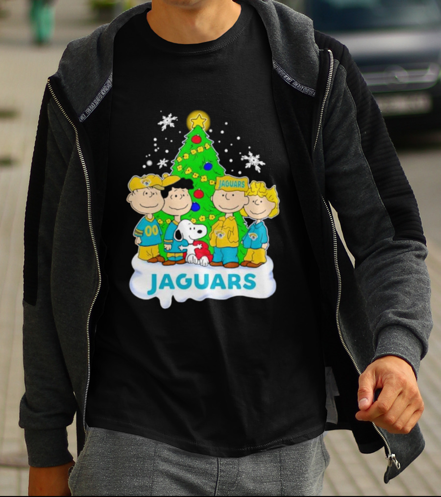 Peanuts Characters Jacksonville Jaguars Christmas Tree Jaguars T-Shirt