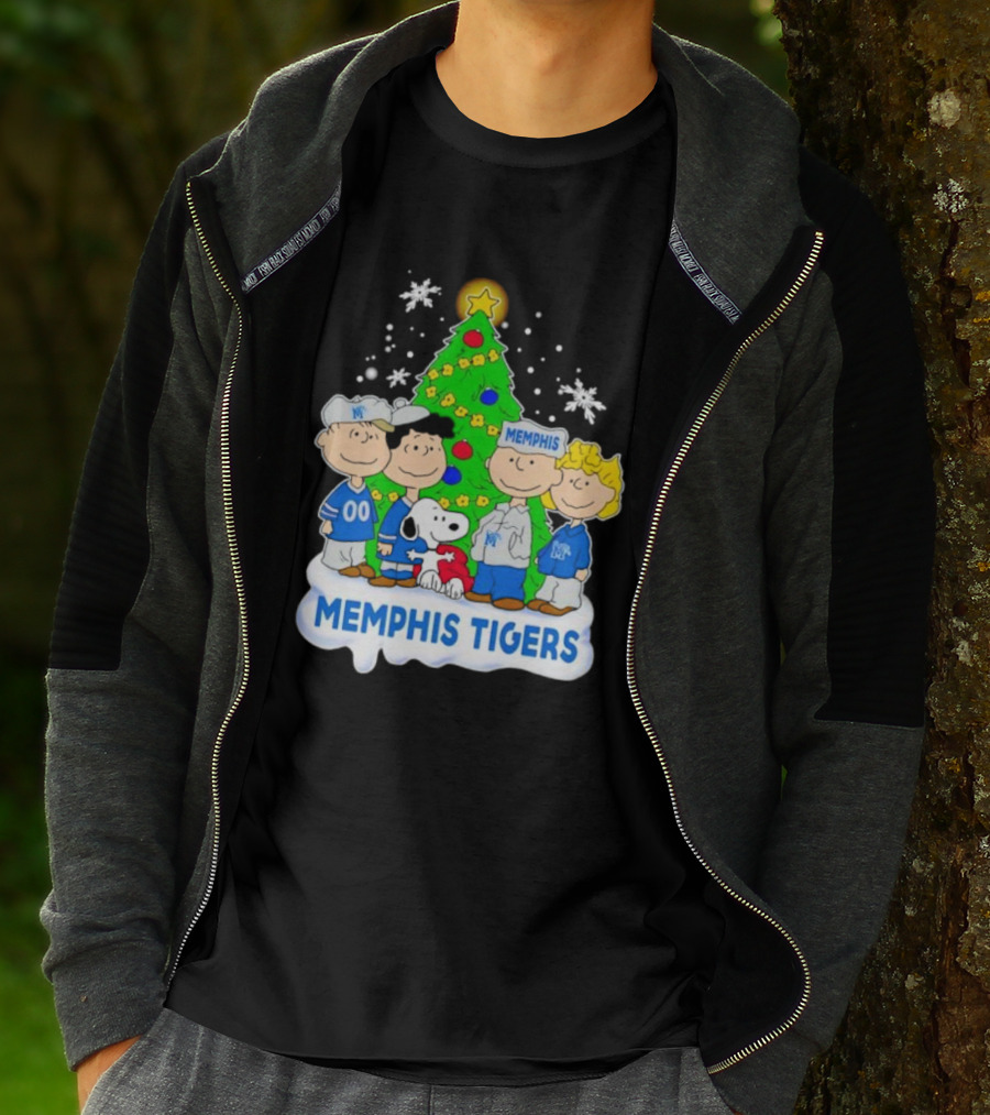 Peanuts Characters Memphis Tigers Christmas Tree T-Shirt