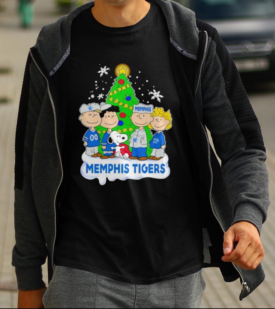 Peanuts Characters Memphis Tigers Christmas Tree T-Shirt