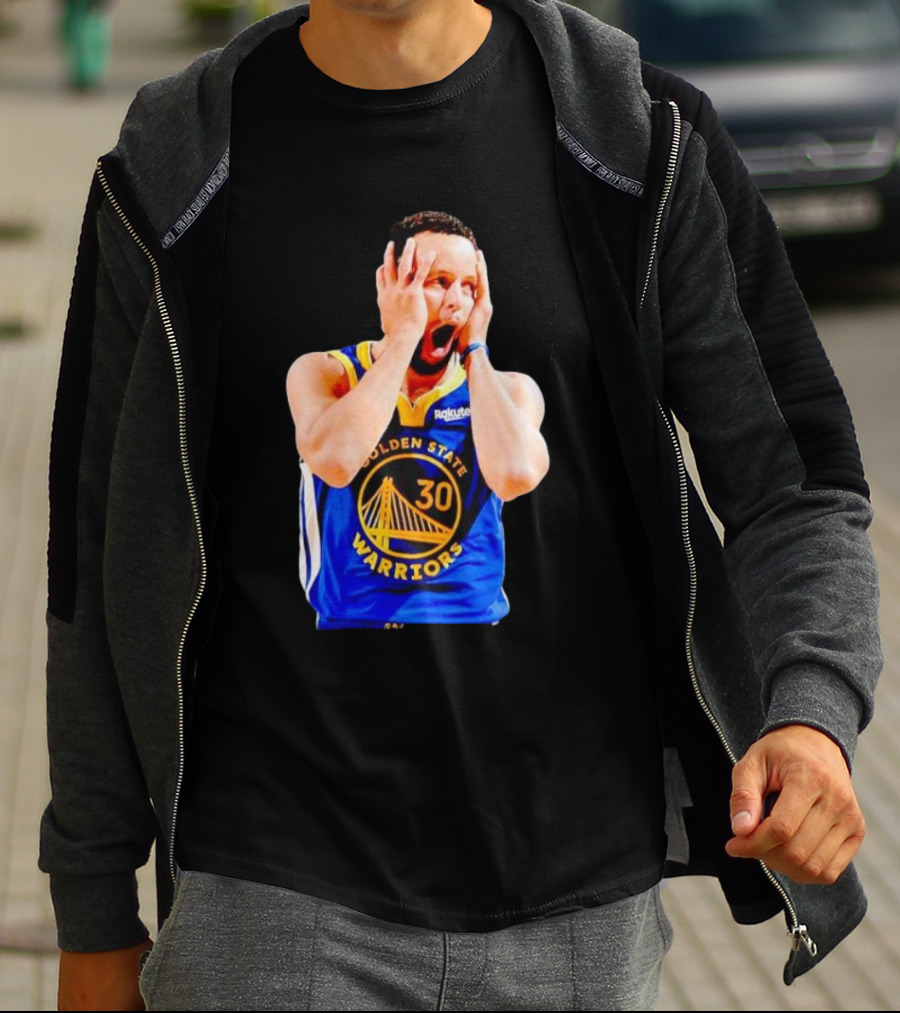 Golden State Warriors Stephen Curry 30 Reaction T-Shirt