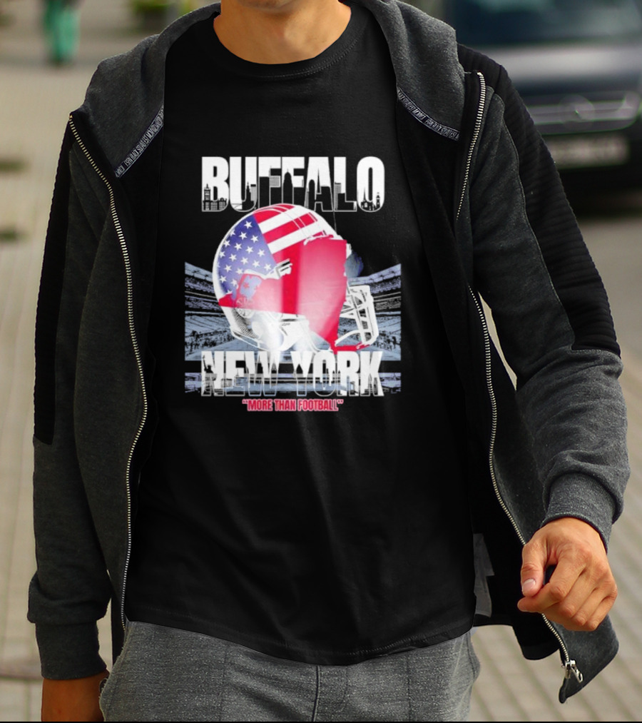 Buffalo Tunnel To Towers New York American Flag Helmet More Than Football T-Shirt