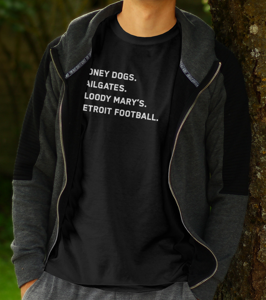 Coney Dogs Tailgates Bloody Mary’s Detroit Football Iconic Game Day Experience T-Shirt