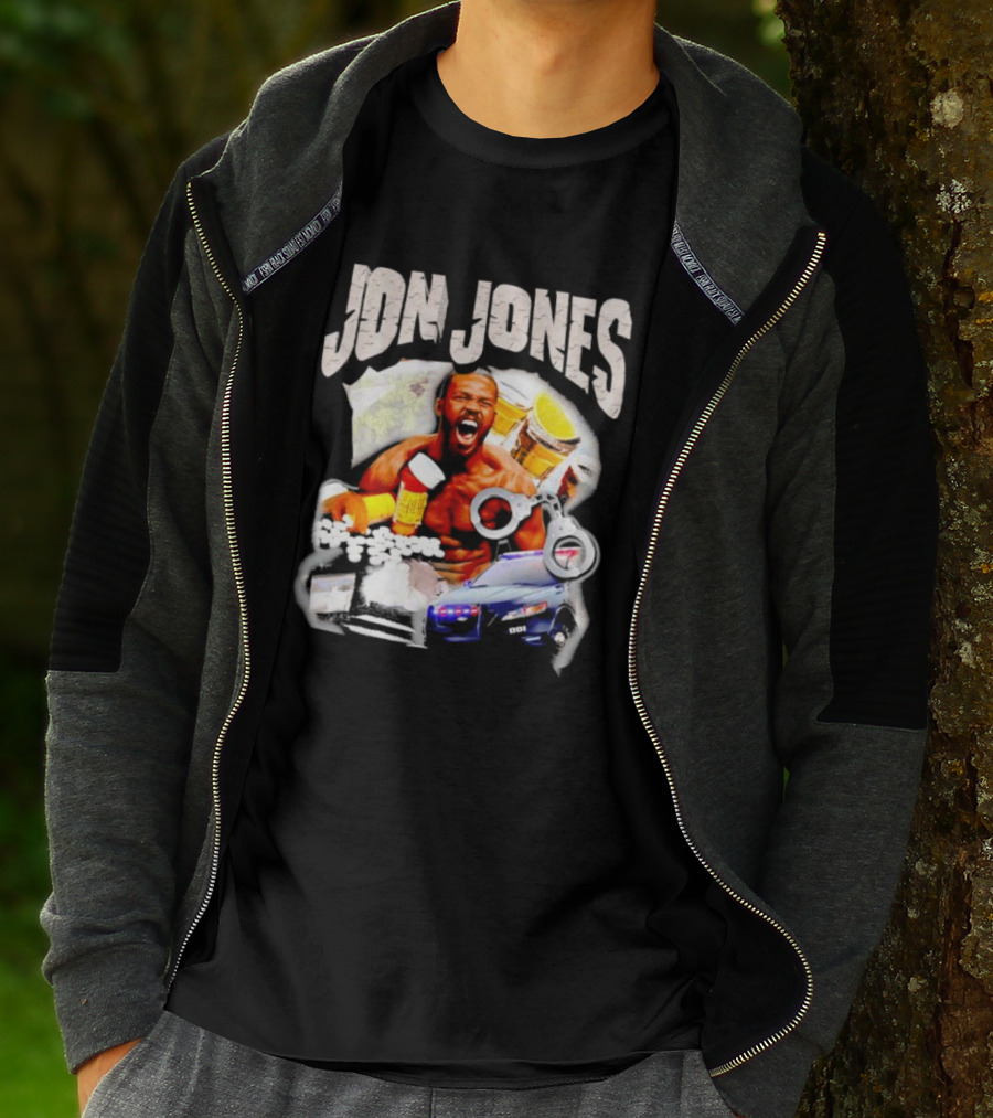 Jon Jones Vintage Police Car Handcuffs Pills Bottles T-Shirt