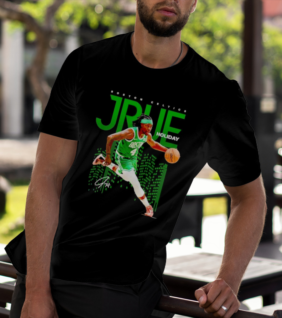 Boston Celtics Jrue Holiday Dribbling Action T-Shirt