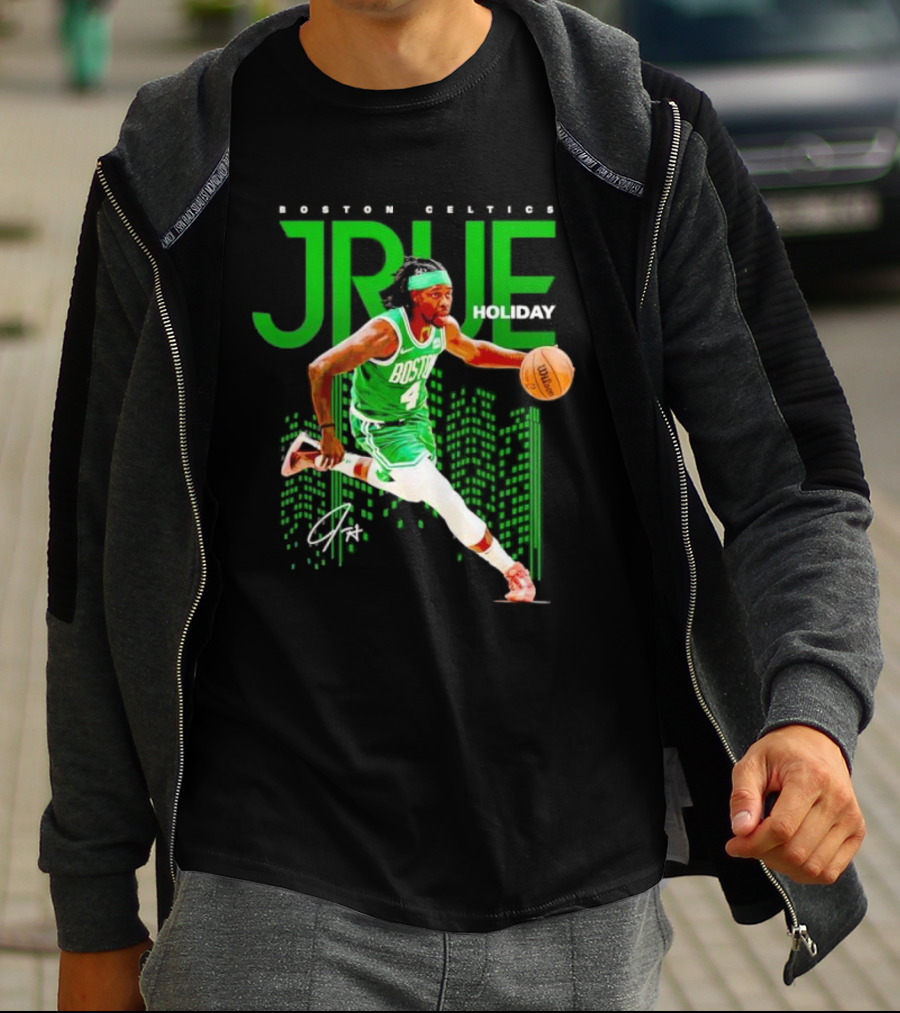 Boston Celtics Jrue Holiday Dribbling Action T-Shirt