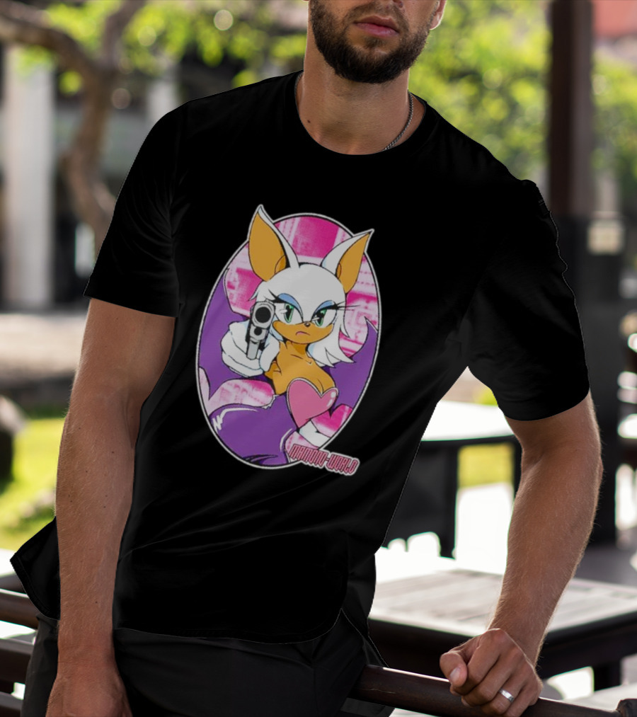 Mamono World Character With Gun And Heart T-Shirt