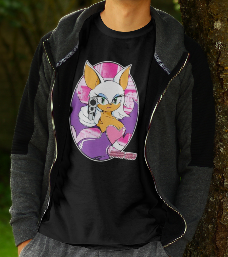 Mamono World Character With Gun And Heart T-Shirt