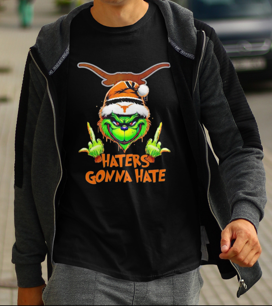 Texas Longhorns Grinch Haters Gonna Hate Christmas T-Shirt