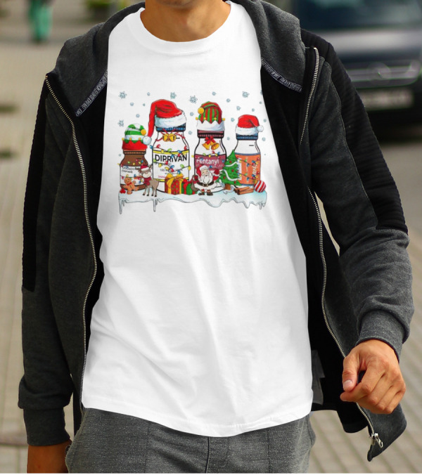 Santa Diprivan Fentanyl Christmas Bottles T-Shirt