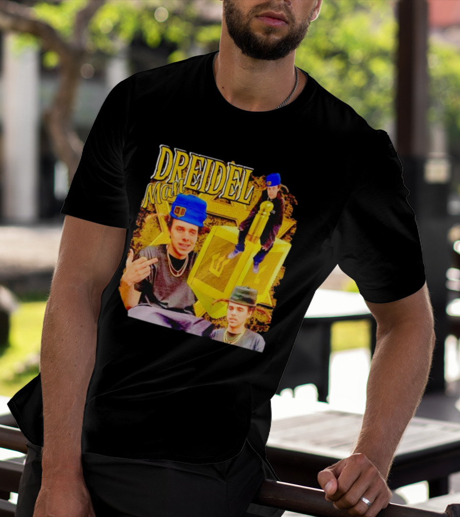 Dreidel Man Vintage Star Yellow Dreidel Hat T-Shirt