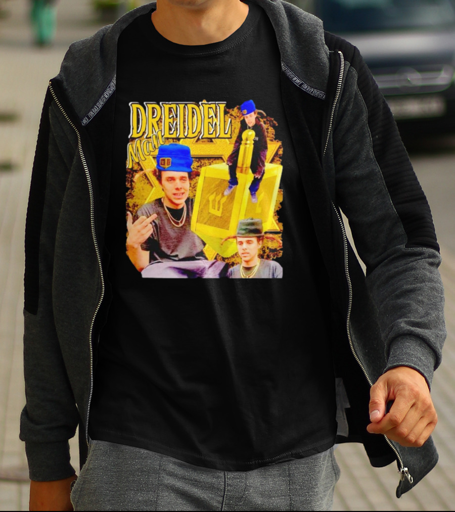 Dreidel Man Vintage Star Yellow Dreidel Hat T-Shirt