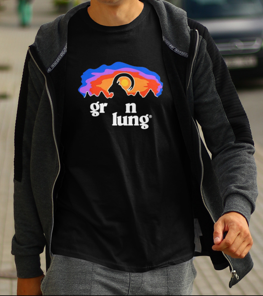 Goatagonia Gr N Lung Sunset Mountain Goat T-Shirt