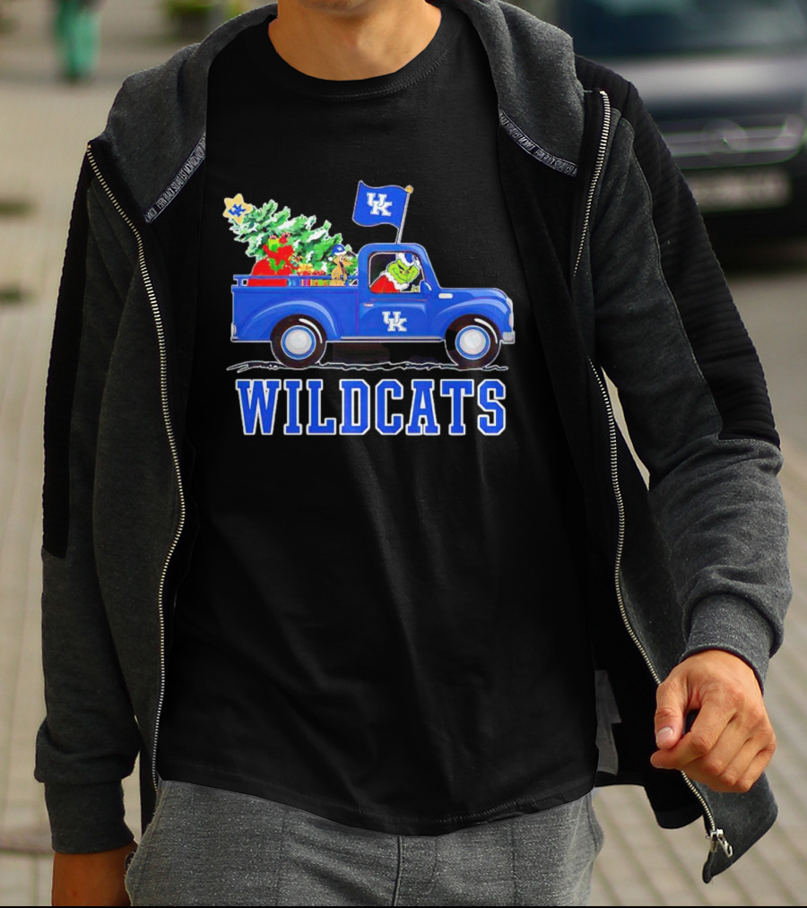 Grinch Driving Christmas Truck UK Wildcats T-Shirt