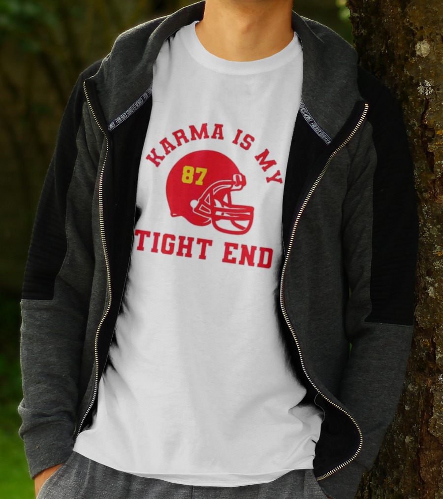 Karma Is My Tight End 87 Football Kansas T-Shirt
