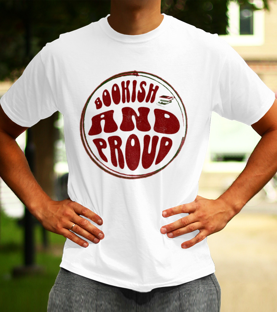 Bookish And Proud Retro Style Typography Circle T-Shirt