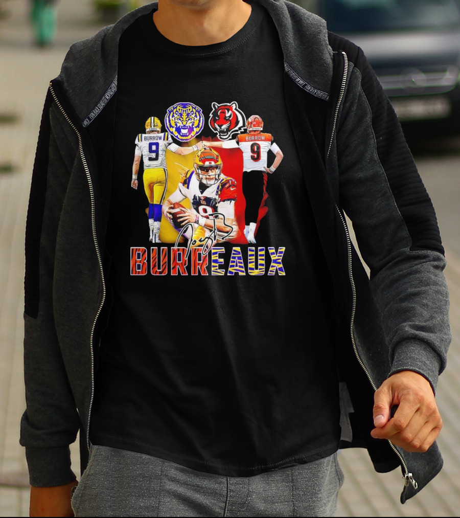 Joe Burrow Burreaux Signature LSU Tigers Cincinnati Bengals Football T-Shirt